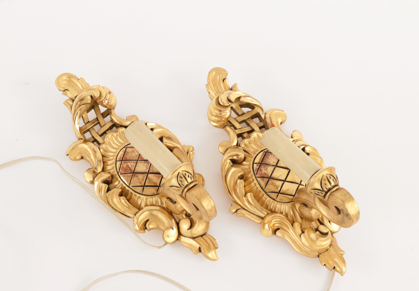 Vägglampetter ett par, rokokostil, 1900-tal