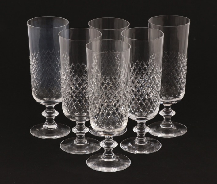 Champagneglas 6st, "Diamant", Vicke Lindstrand för Kosta