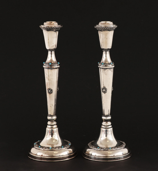 Ljusstakar ett par, sterlingsilver, Israel, 1900-tal