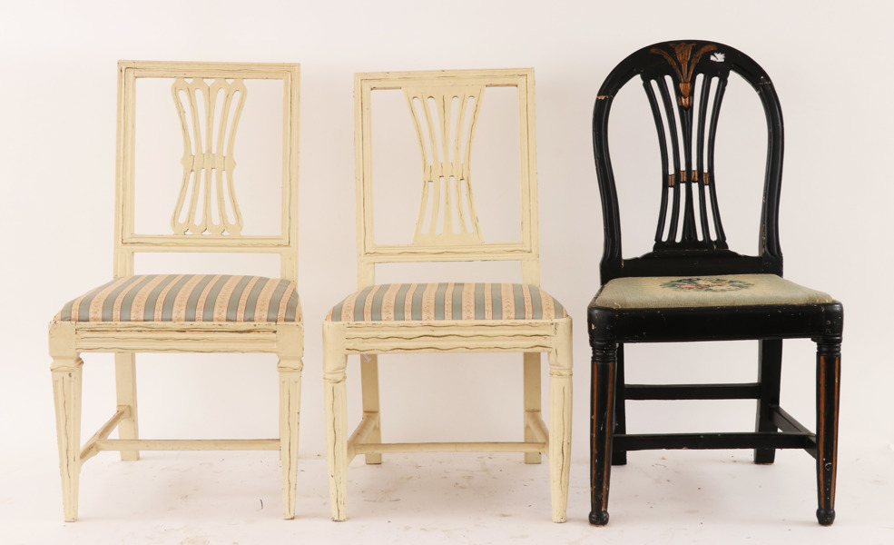 Stolar 2+1, gustavianska provinsarbeten, 1800-tal