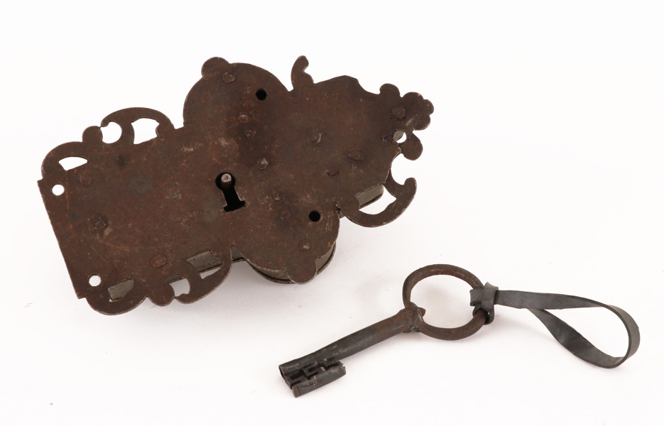 Lås med nyckel, barock, 16/1700-tal