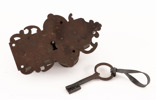 Lås med nyckel, barock, 16/1700-tal