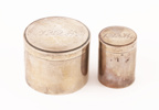 Dosor med lock 2st, silver, 1800-tal
