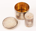 Dosor med lock 2st, silver, 1800-tal