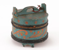 Laggkärl med lock, allmoge, daterad 1835