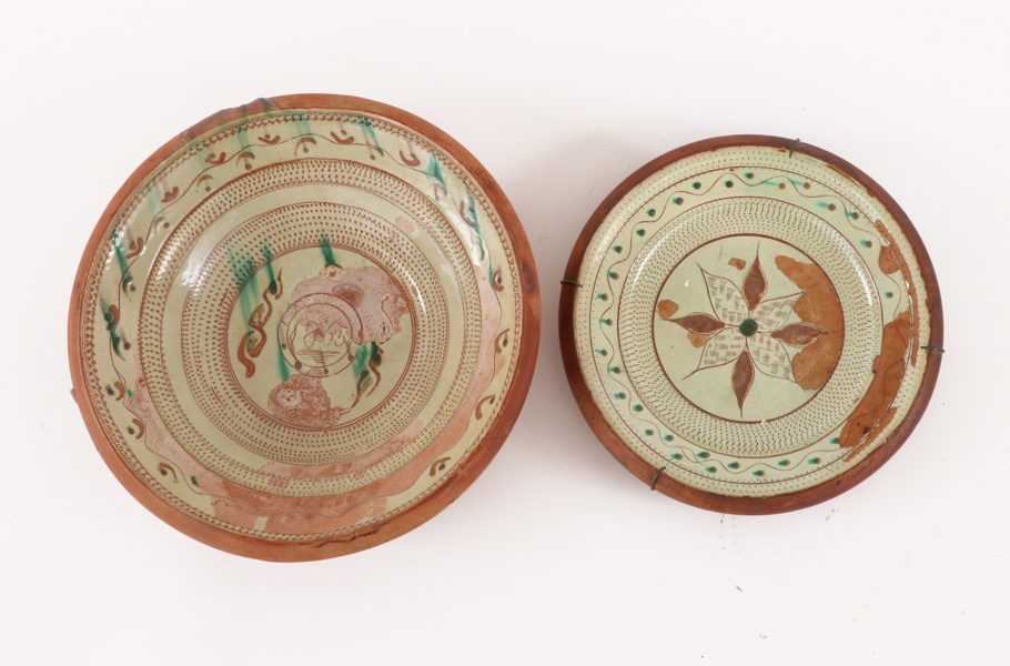 Skålfat 2st, allmoge, 1800-tal