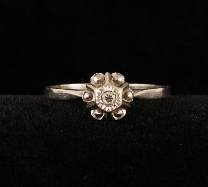 Enstensring i 18k vitguld