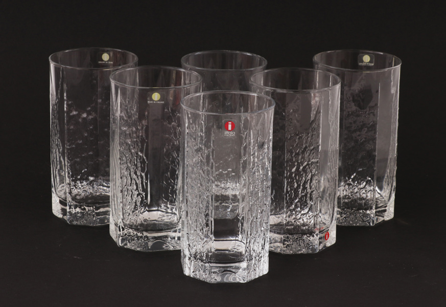 Grogglas 6st, "Kalinka", Iittala