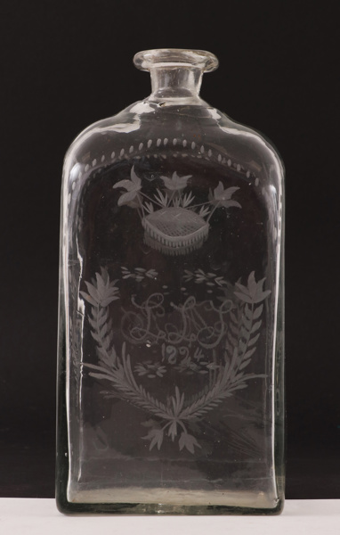 Brännvinsflaska, daterad 1824