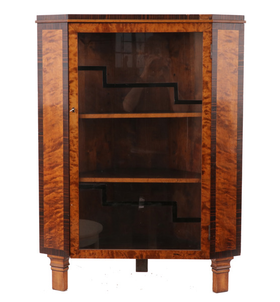 Vitrinskåp för hörn, art deco, 1930-tal