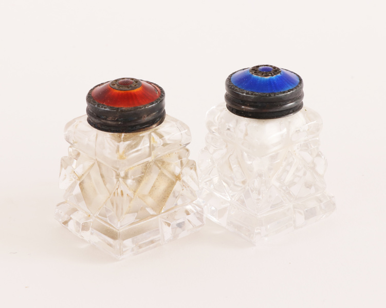 Ströare ett par, sterlingsilver och glas, Norge