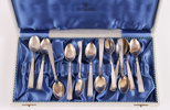 Kaffeskedar 12st, silver, "Rosenholm", Jacob Ängman för GAB