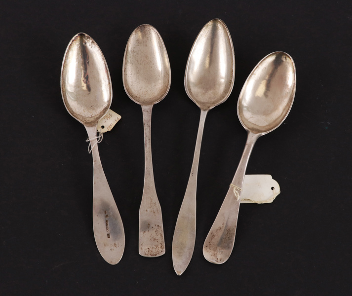 Matskedar 4st, silver, 17/1800-tal