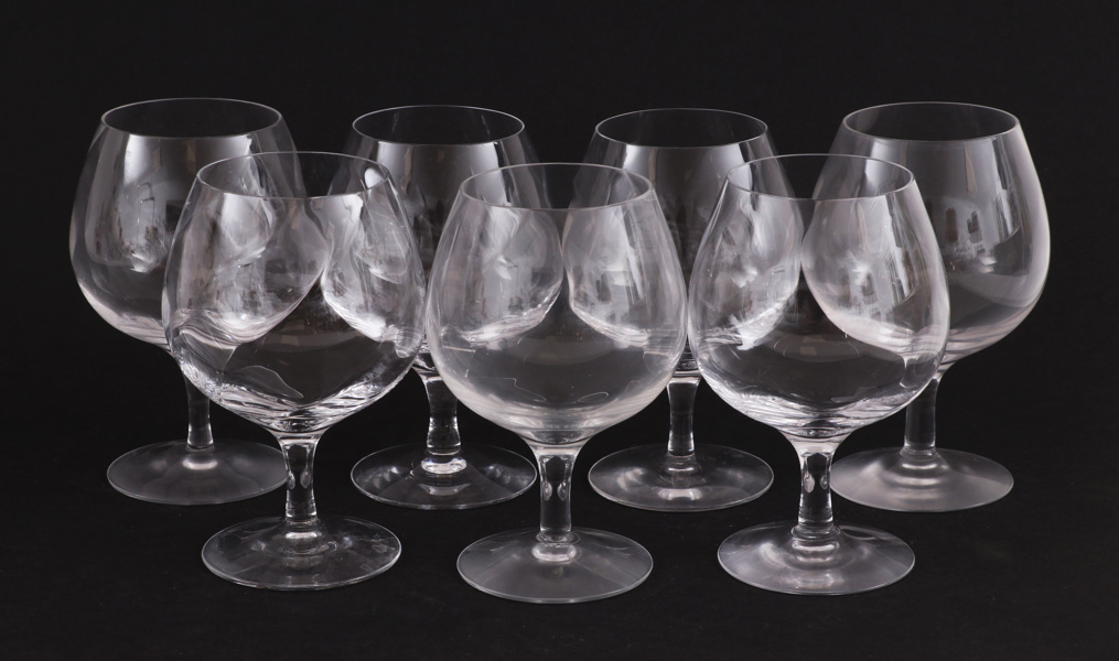 Konjaksglas 7st, "Chateau", Bertil Vallien för Kosta Boda