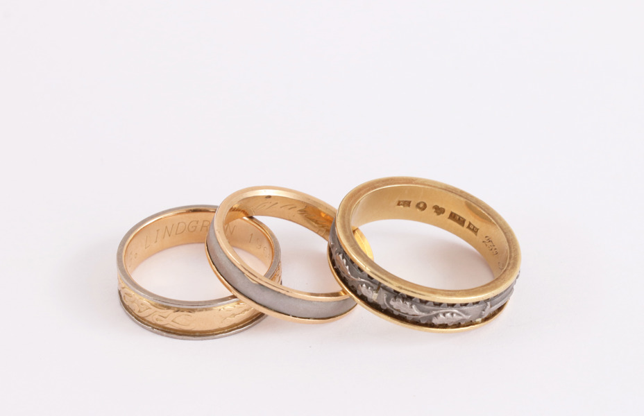 Ringar 3st, 18k
