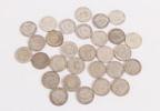 Parti svenska tvåkronor, silver, före 1942