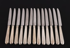 Matknivar 13st, sterlingsilver, England, 1800-tal