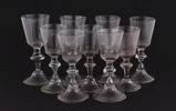Starkvinsglas 9st, hessisk modell, 1700-tal