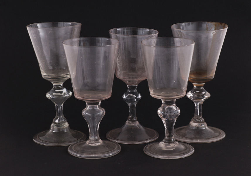 Vinglas 5st, 17/1800-tal