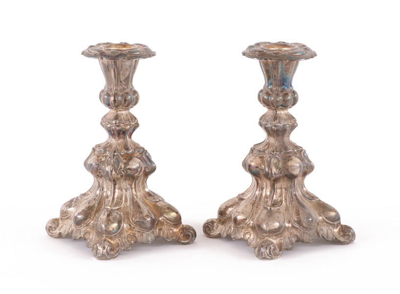 Ljusstakar ett par, silver, barockstil, 1900-tal