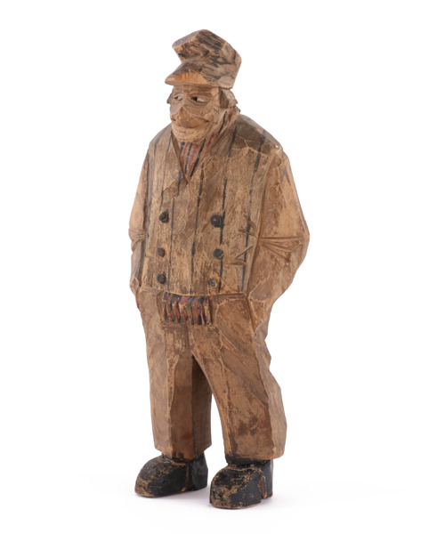 Träskuren figur, troligen Carl Johan Trygg