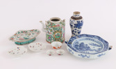 Porslin 9 delar, Kina, bl.a. 1700-tal