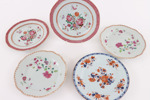 Tallrikar 5st, Kina, 1700-tal