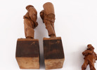 Träskurna figurer 3st, 1900-talets första hälft