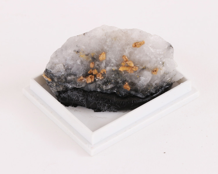 Mineral med guldbitar