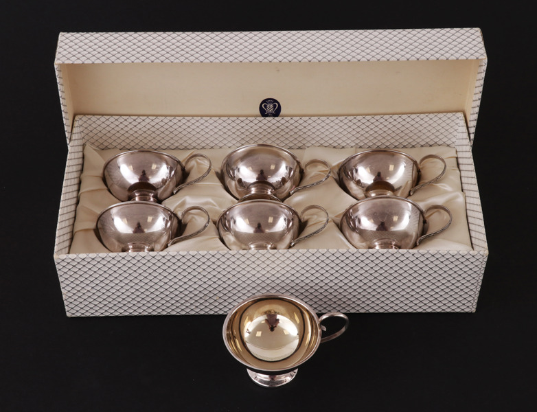 Punschmuggar 7st, silver, 1900-talets andra hälft