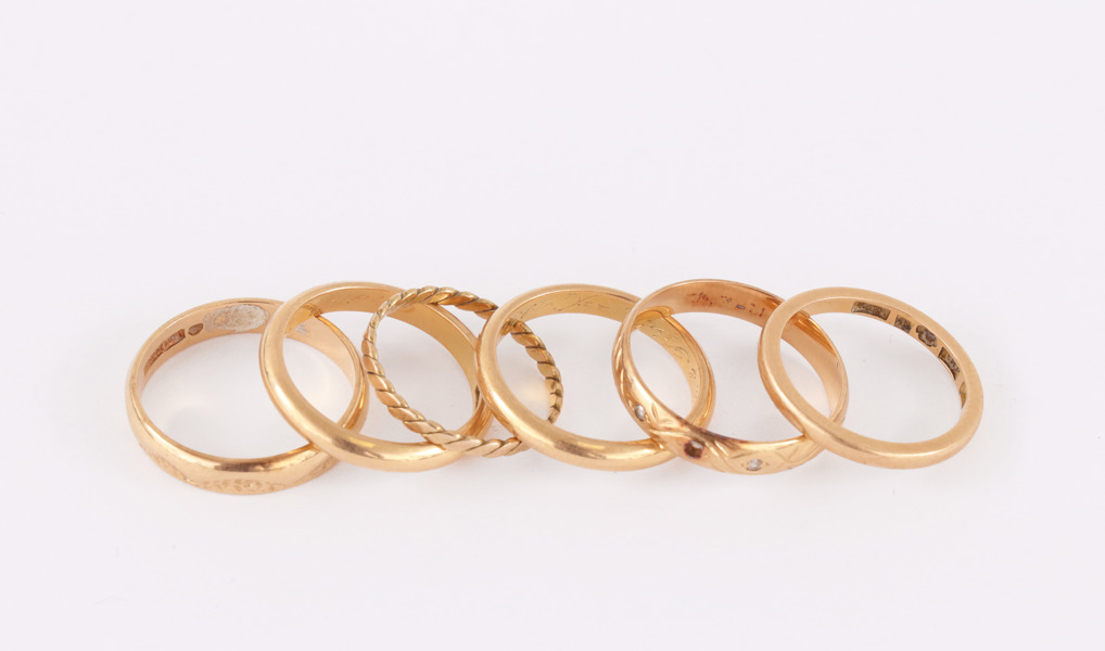 Ringar 6st, 18k
