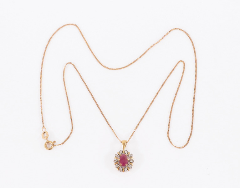 Halsband med hänge, 18k 