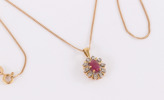 Halsband med hänge, 18k 