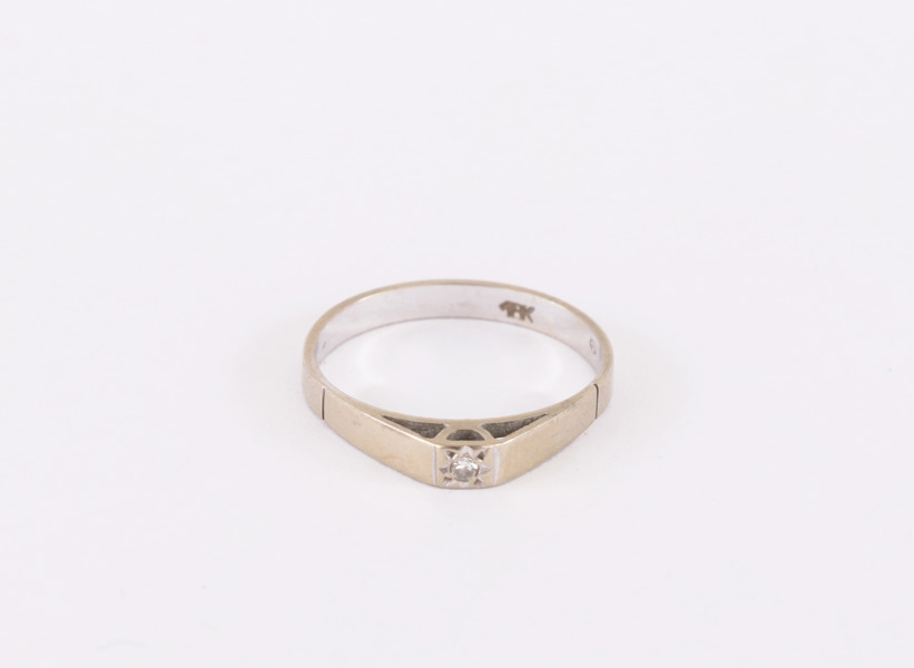 Enstensring i 18k vitguld