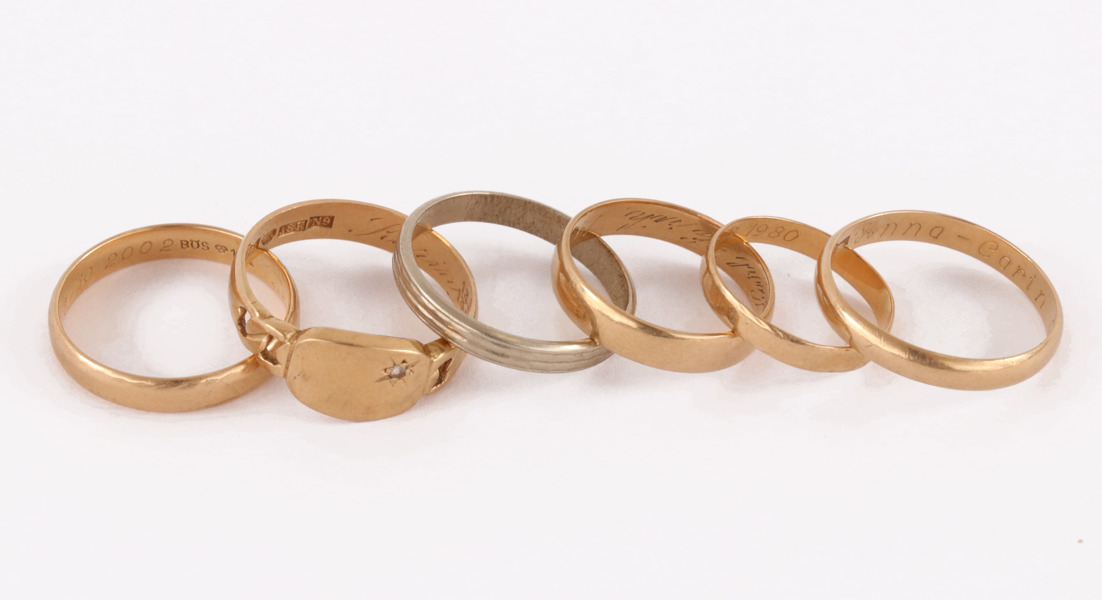 Ringar 6st, 18k