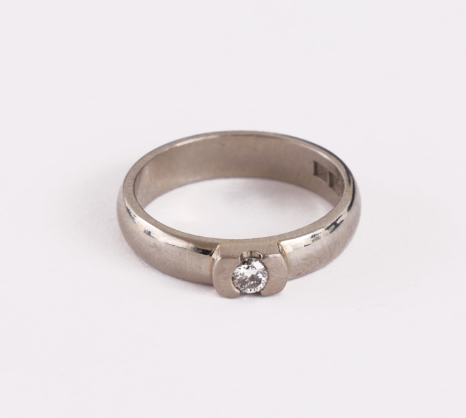 Enstensring i 18k vitguld