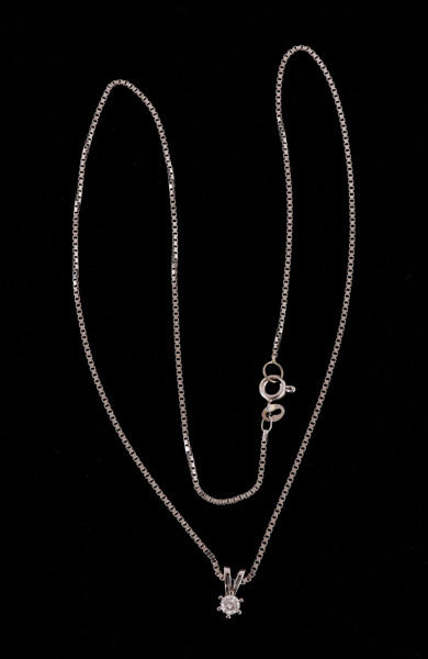 Halsband med hänge, 18k vitguld