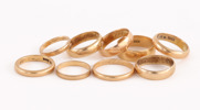 Ringar 9st, 18k