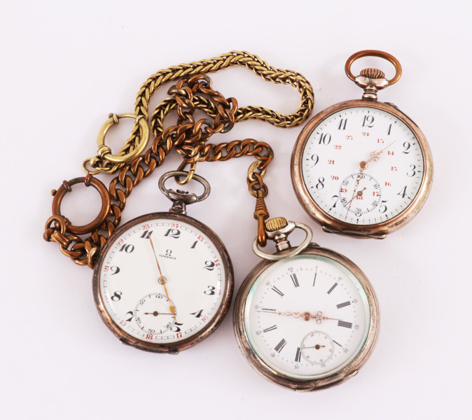 Fickur 3st, silver, bl.a. Omega