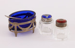 Saltkar 3 delar, silver och glas