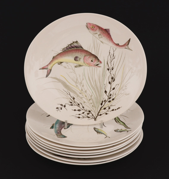Mattallrikar 8st, "Fish", Johnson Bros, England