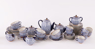 Te- och kaffeservisdelar, "Cobalt Net", Lomonosov, Ryssland