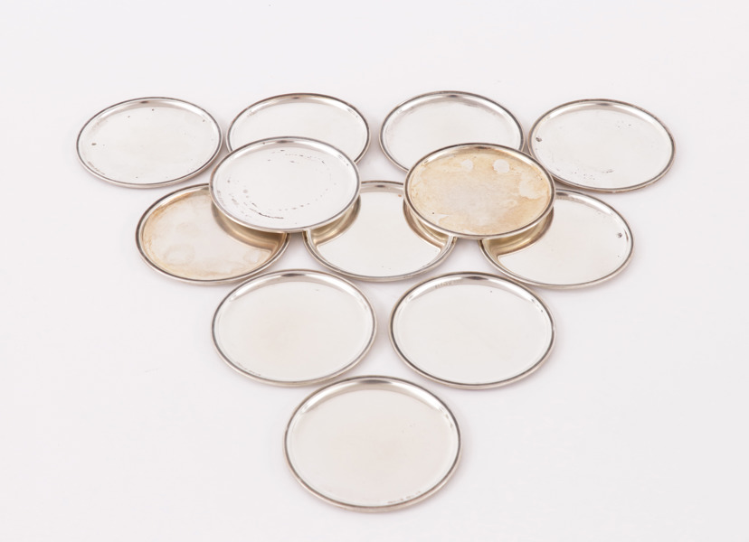 Coasters 12st, silver, K&EC, 1948