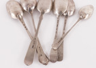Matskedar 6st, silver, 17- samt 1800-tal