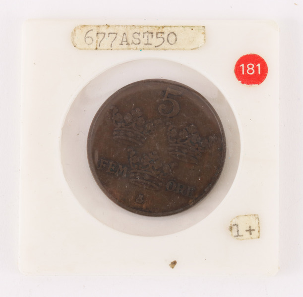 Mynt, 5 öre, Sverige, 1927