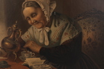Oljetryck ett par, omkring år 1900