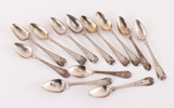 Teskedar 12st, silver, 1800-tal