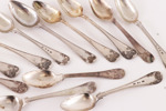 Teskedar 12st, silver, 1800-tal