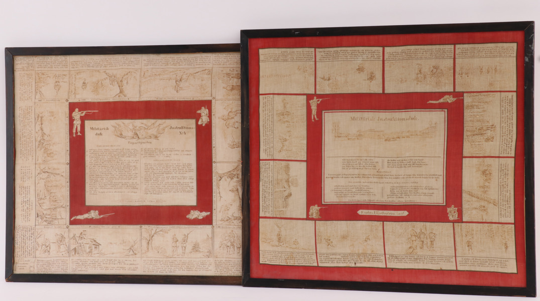 Militära instruktionsdukar 2st, 18/1900-tal
