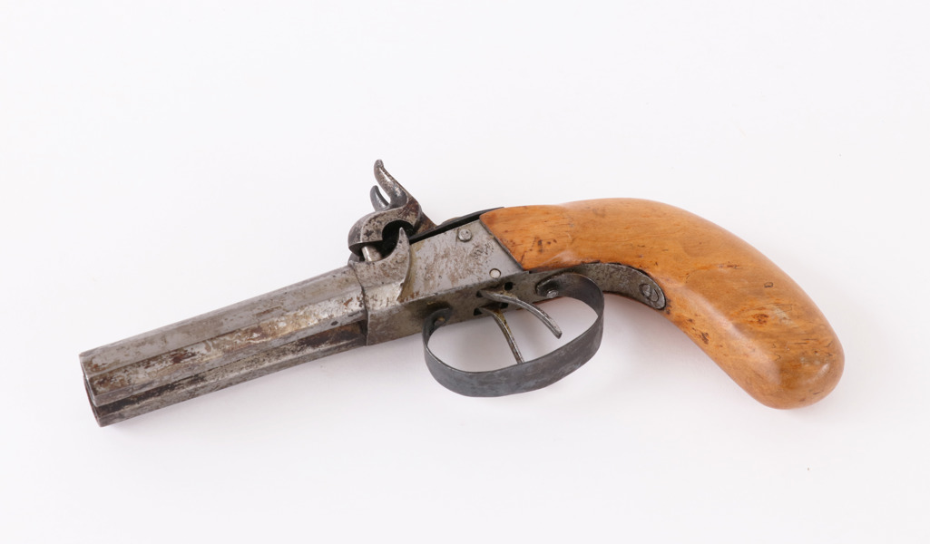 Dubbelpipig slaglåspistol, 1800-tal